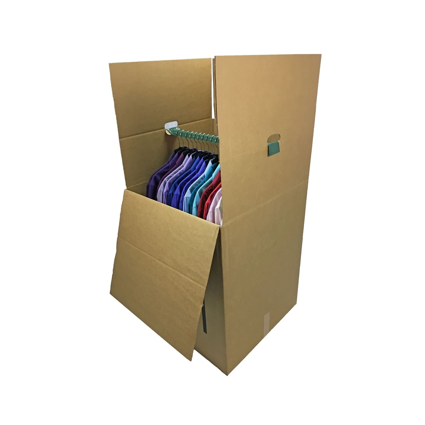 x-large#3 NEW XL Wardrobe Moving Boxes (24"x24"x40"), including metal bars, by UsedCardboardBoxes.