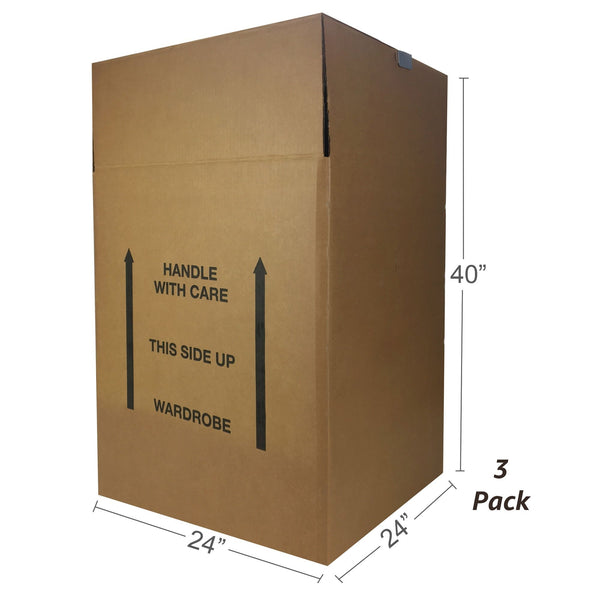The Home Depot Easy Up Wardrobe Moving Box 3-Pack (20 in. W x 20 in. L x 34  in. D) NEWWRDB3 - The Home Depot